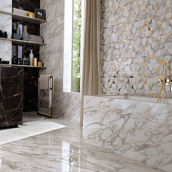 Мозаика Atlas Concorde Marvel Edge Gold Hex Gris-Calacatta 25,1x29 см, 9EHG