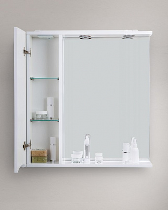 Зеркальный шкаф BelBagno MARINO-SPC-700/750-1A-BL-P-L 70 см, левосторонний, Bianco Lucido