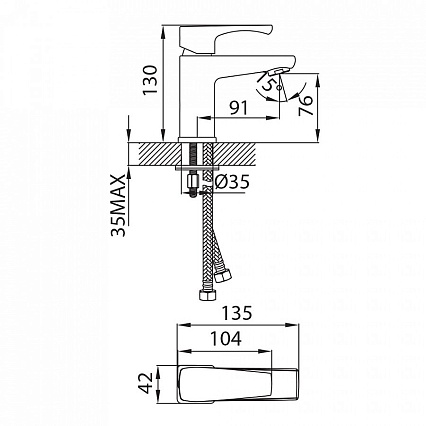 Смеситель для раковины Milardo Labrador LABSB00M01