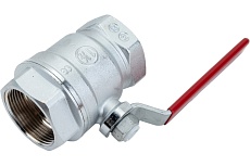Шаровой кран Giacomini R250D 1 1/2&quot;, внутренняя/внутренняя, ручка-рычаг красный, хромированный R250X007