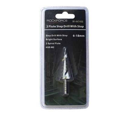 Сверло ступенчатое спиральное (6-18 мм; HSS M2) Rockforce RF-44745S