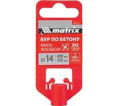 Бур по бетону 14x400 мм, SDS PLUS c крестовой пластиной Matrix 70910