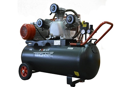 Компрессор Power Technic ременной, 220В, 3000Вт, 640 л/мин, ресивер 100 л ACB640/100