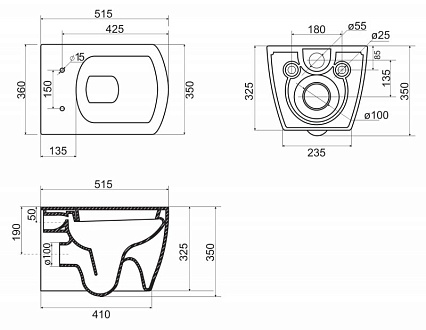 Подвесной унитаз BelBagno Carina BB514CHR