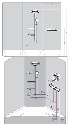 Смеситель для душа Hansgrohe RainSelect 15380140 с термостатом, шлифованная бронза