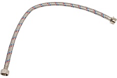 Подводка гибкая для воды ELKA с оплеткой из нержавеющей стали 1/2&quot; х 50 см, гайка нержавеющая сталь ИС.100083