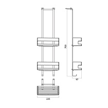 Полка Emco System2 3545 001 25, 22 см хром