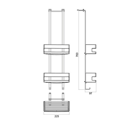 Полка Emco System2 3545 001 25, 22 см хром