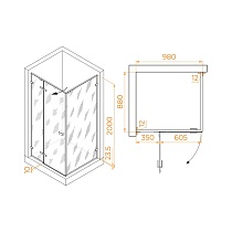 Душевой уголок RGW Stilvol SV-040Gr 100x90 серый, прозрачное 353204009-110