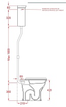 Бачок для унитаза ArtCeram Civitas CIC006 01 00 для высокой трубы, белый