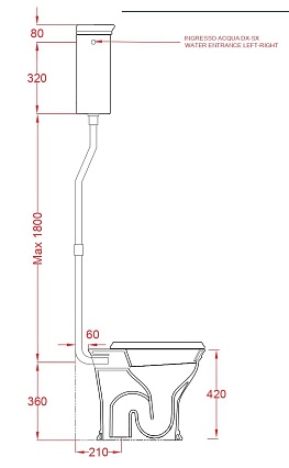 Бачок для унитаза ArtCeram Civitas CIC006 01 00 для высокой трубы, белый