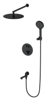 Душевой набор Wonzon&Woghand Stick WW-88929010-MB термостат, черный матовый