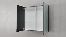 Зеркальный шкаф Velvex Klaufs 80 см, черный матовый