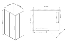 Душевой уголок Vincea Slim VSS-2SL 100x80 черный, прозрачный, L