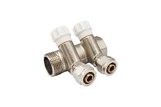 МП коллектор Rvc 3/4 гш-1/2 ш регулируемый 2 выхода (в комплекте ЕК 16x1/2 ) 17016