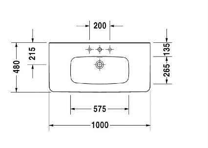 Раковина-столешница Duravit DuraStyle 100