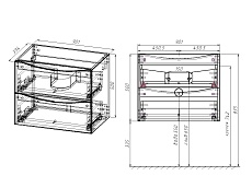 Тумба с раковиной Vincea Mia Slim 90 см V.Oak