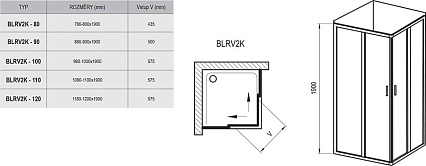 Душевая дверь Ravak Blix BLRV2K-110