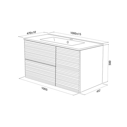 Тумба с раковиной Iddis Bild 100 см белый BIL10W0i95K