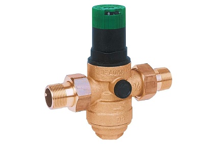 Клапан понижения давления Honeywell на горячую воду, диапазон регулировки 1.5-6 атм D06F-2"B