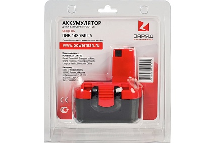 Аккумулятор для шуруповерта Bosch ЛИБ1430БШ-А (14.4 В; 3 Ач; Li-Ion) Заряд 6142075