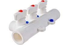 Коллектор PRO AQUA PP-R с 3 выходами, белый ШК 25-20 PA6710308Pb