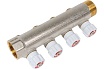 Коллектор MVI латунный с регулирующими вентилями 1"x1/2"x4 выхода MM.404.0604
