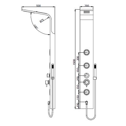 Душевая панель RGW Shower Panels SP-04 матовый хром