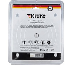 Диск пильный по дереву 184x20/16 мм, 30 зубьев Kranz KR-92-0109