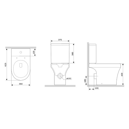 Унитаз-компакт Damixa Skyline DX35C8600SC с сиденьем микролифт