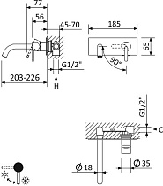 Смеситель для раковины Cezares Leaf LEAF-BLI1-01-W0 хром