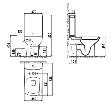 Чаша для унитаза Creavit Lara LR360-11SI00E-0000 черный