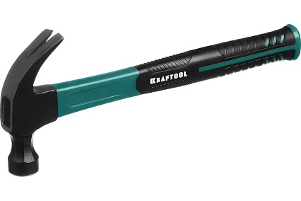 Столярный молоток-гвоздодёр с фибергласовой рукояткой Kraftool Fiberglass 450 г 20265-45
