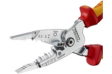Инструмент для зачистки гармонизированных европейских кабелей Knipex из закаленной стали, хром, двухкомпонентные диэлектрические ручки KN-1376200ME