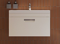 Тумба с раковиной Velvex Estea 80 см белый матовый