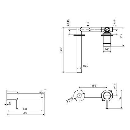 Смеситель для раковины Excellent Pi AREX.1214BL черный матовый