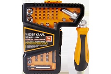 Отвертка реверсивная с набором бит Wiederkraft WDK-6511784