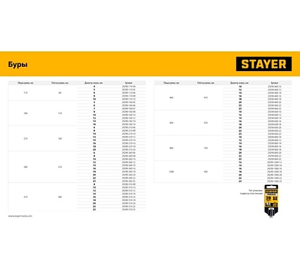 Бур Stayer Hercules-4Х 8x210 мм, SDS-plus 29290-210-08