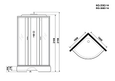 Душевая кабина Niagara NG 3502-14 100x100 стекло тонированное