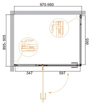 Душевой уголок Cezares Bellagio 100x90 BELLAGIO-AH-1-100/90-C-BORO прозрачный, брашированное золото