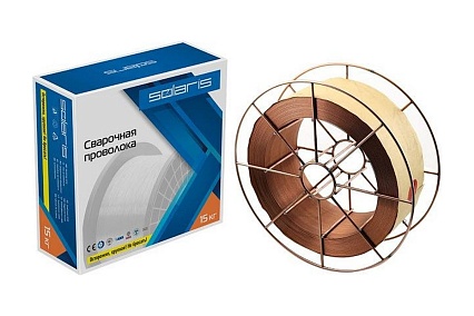 Проволока сварочная ER 70S-6 1 мм, 15 кг, омедненная Solaris WM-ER70S6-10S15