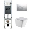 Комплект Weltwasser 10000006511 унитаз Gelbach 004 GL-WT + инсталляция + кнопка Amberg RD-CR