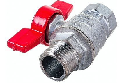 Шаровой кран Giacomini R854, 1/2, ВН, ручка-бабочка красная, хромированный R854X023
