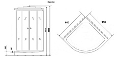 Душевая кабина Niagara NG- 3504-14BLACK 90x90 мозаика