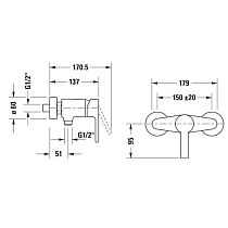 Смеситель для душа Duravit B.2 B24230000010