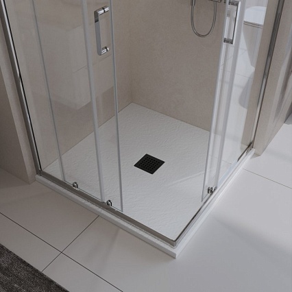 Поддон для душа BelBagno TRAY-MR-UNO-A-80-35-W-NO 80x80 белый, накладка черный