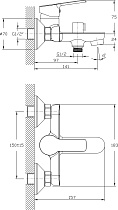 Смеситель для ванны Rush Victoria VI7135-44 с душем