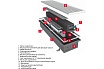 Встраиваемый внутрипольный конвектор Techno Power Vent с решеткой KVZVh 270-130-1400 RH07000629