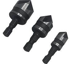 Набор зенкеров по дереву 3 шт, 12 мм, 16 мм, 19 мм Vertextools 0987-12-16-19