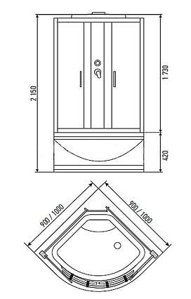 Душевая кабина Erlit Comfort ER3510TP-C4 100x100 см